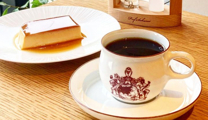 cafe吟遊詩人のコーヒーとプリン