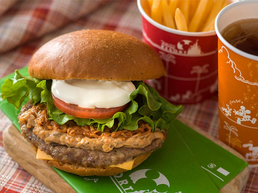 ディズニーシー安いレストラン一覧
ケープコッド・クックオフのハンバーガーメニュー
・プルトポーク・チーズバーガー セット1,490円/単品950円